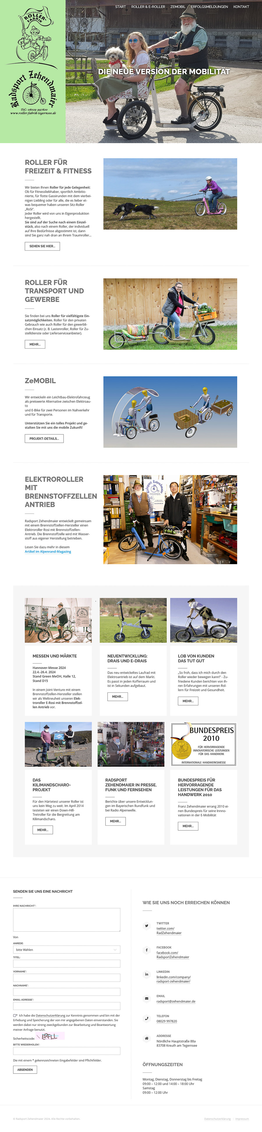Startseite von www.roller-fabrik-tegernsee.de