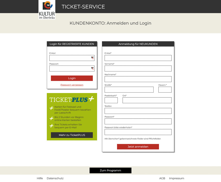 Startseite von www.kulturticketservice.de