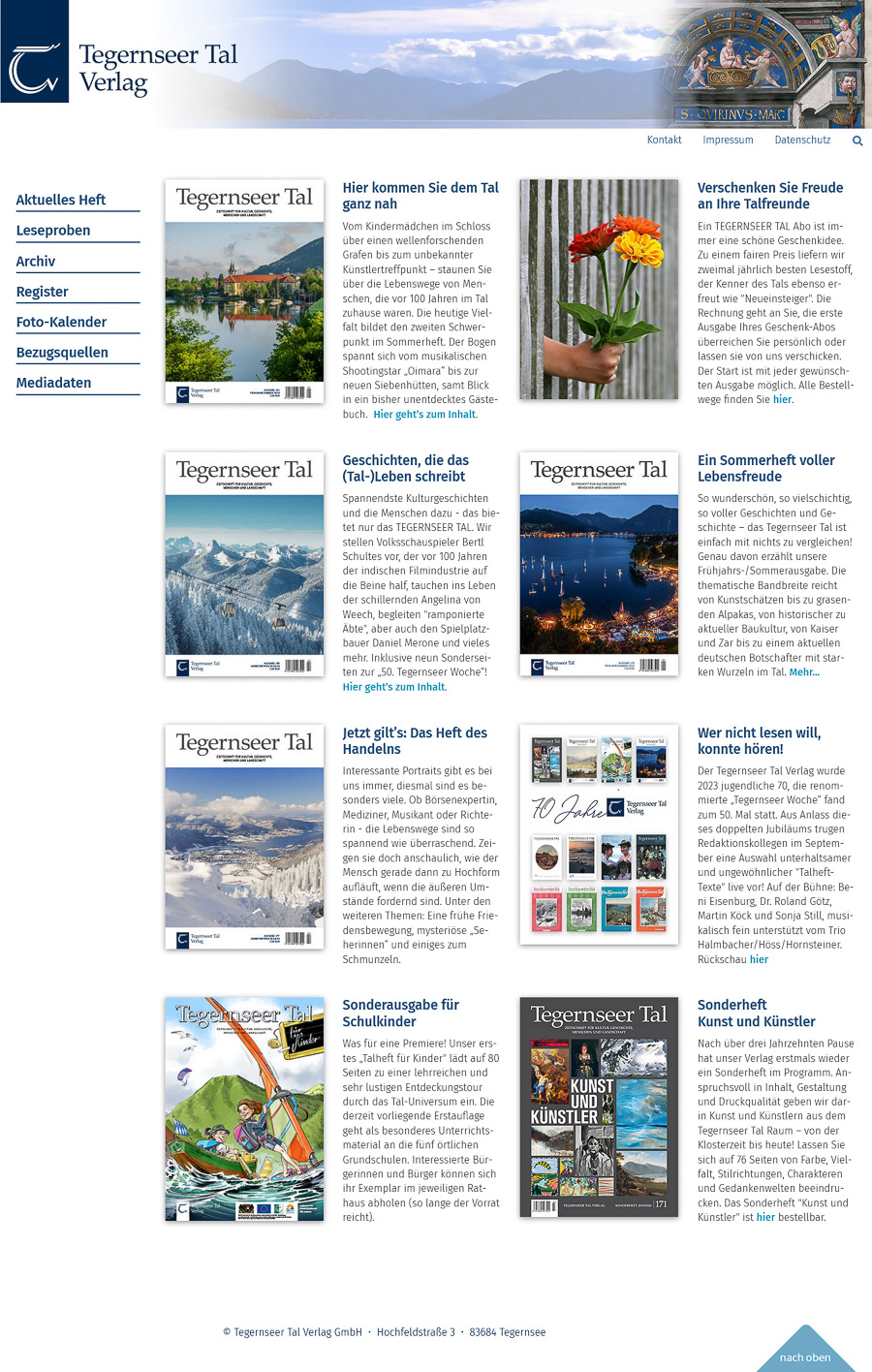 Startseite von www.tegernseer-tal-verlag.de
