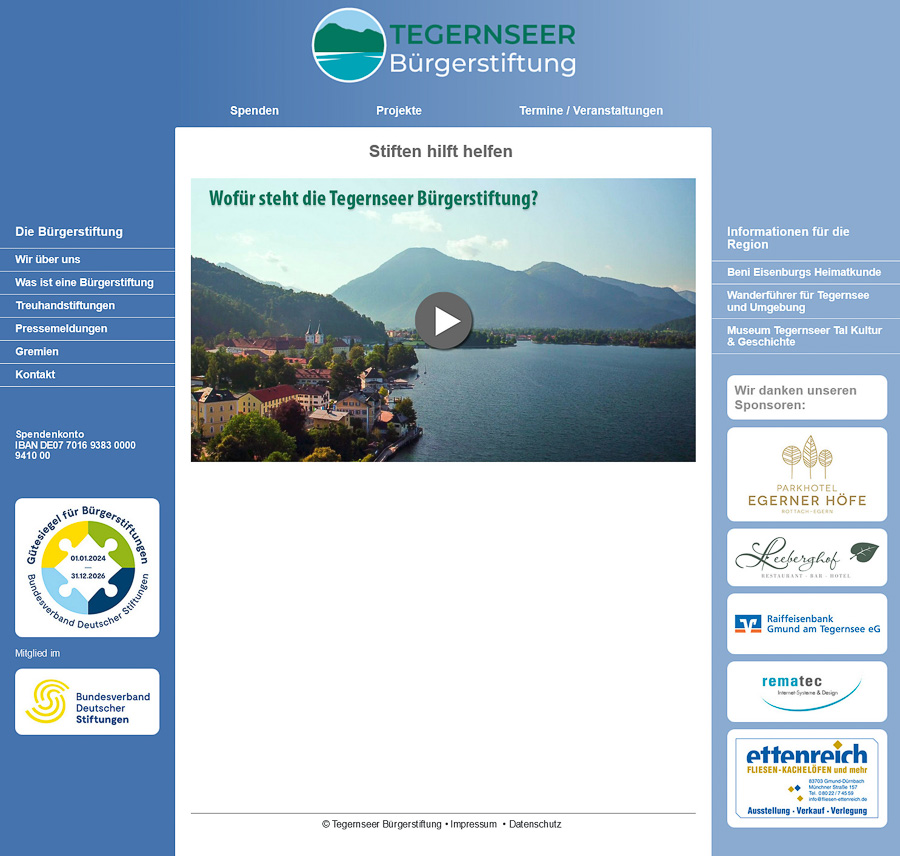 Startseite von www.tegernseer-buergerstiftung.de