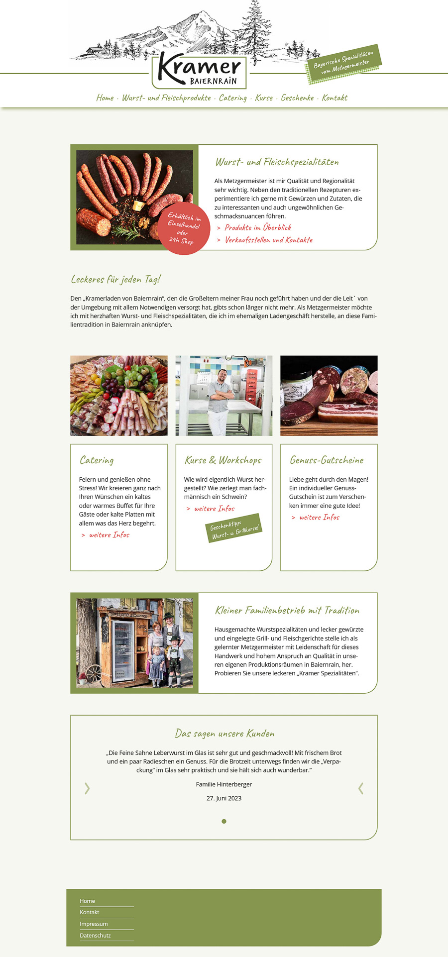 Startseite von www.fleischmanufaktur-kramer.de